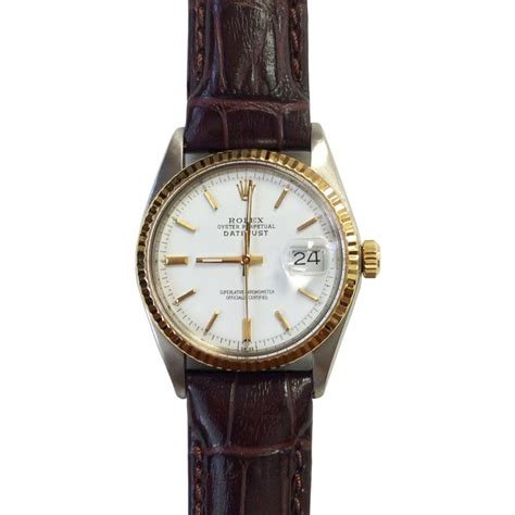 rolex oyster datejust leather strap|vintage Rolex with leather strap.